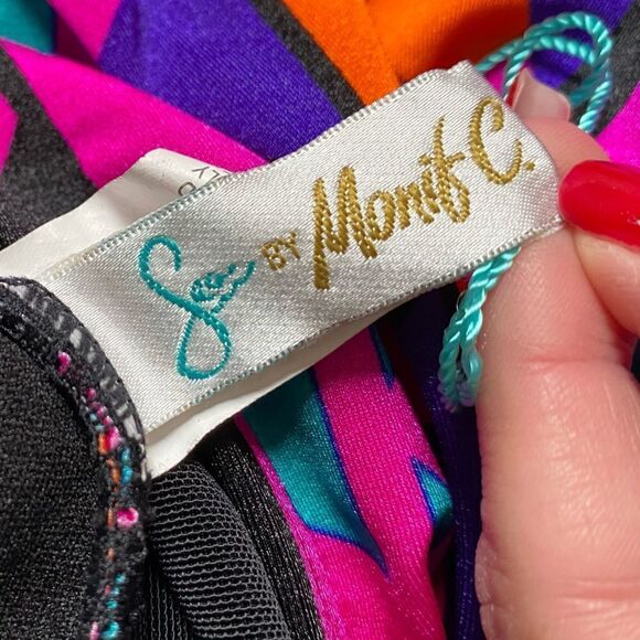 Sea by Monif C. One Piece Swimsuit Cutout Front Multicolored New Womens Size 24W - Picture 9 of 10